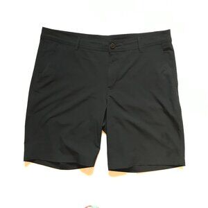 Columbia Regular Fit Flat Front Hybrid Shorts Mens 38 Black 10" Inseam Polyester